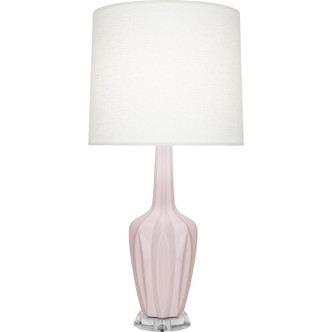 Robert Abbey - RW37 - One Light Table Lamp - Emma - Rose Water Glazed Ceramic w/Polished Nickel