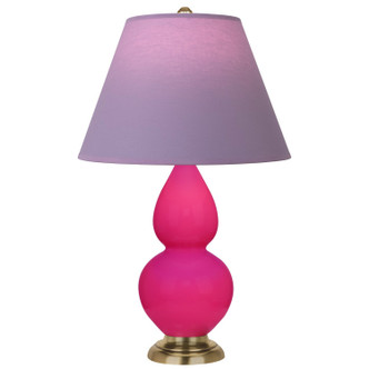 Robert Abbey - RZ10L - One Light Accent Lamp - Small Double Gourd - Razzle Rose Glazed Ceramic w/Antique Natural Brass