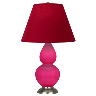 Robert Abbey - RZ12R - One Light Accent Lamp - Small Double Gourd - Razzle Rose Glazed Ceramic w/Antique Silver