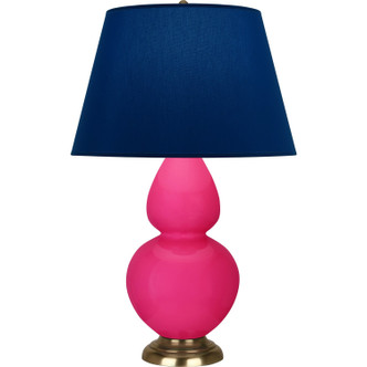 Robert Abbey - RZ20N - One Light Table Lamp - Double Gourd - Razzle Rose Glazed Ceramic w/Antique Natural Brass