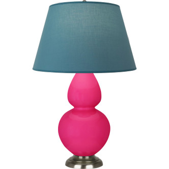 Robert Abbey - RZ22B - One Light Table Lamp - Double Gourd - Razzle Rose Glazed Ceramic w/Antique Silver