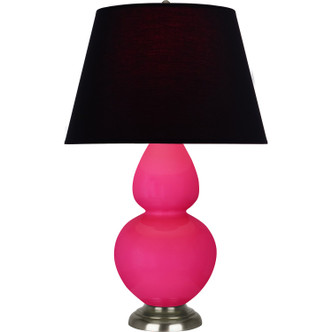Robert Abbey - RZ22K - One Light Table Lamp - Double Gourd - Razzle Rose Glazed Ceramic w/Antique Silver