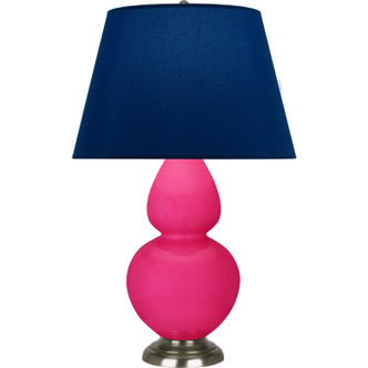 Robert Abbey - RZ22N - One Light Table Lamp - Double Gourd - Razzle Rose Glazed Ceramic w/Antique Silver