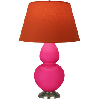 Robert Abbey - RZ22T - One Light Table Lamp - Double Gourd - Razzle Rose Glazed Ceramic w/Antique Silver