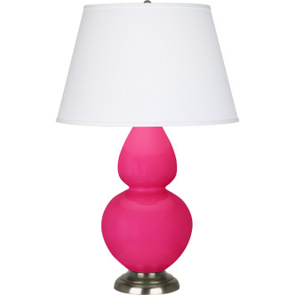 Robert Abbey - RZ22X - One Light Table Lamp - Double Gourd - Razzle Rose Glazed Ceramic w/Antique Silver