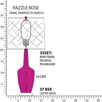 Robert Abbey - RZ37 - One Light Table Lamp - Emma - Razzle Rose Glazed Ceramic w/Polished Nickel