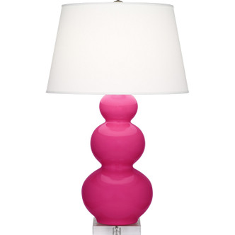 Robert Abbey - RZ43X - One Light Table Lamp - Triple Gourd - Razzle Rose Glazed Ceramic w/Lucite
