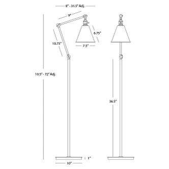 Alloy One Light Floor Lamp (S2422)
