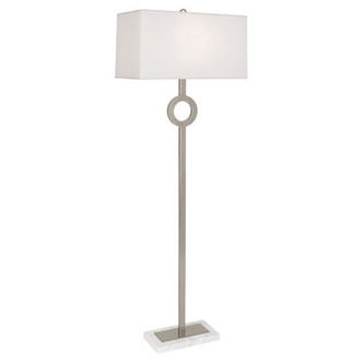 Robert Abbey - S406 - One Light Floor Lamp - Oculus - Antique Silver w/ White Marble