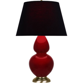 Robert Abbey - SA20K - One Light Table Lamp - Double Gourd - Sangria Glazed Ceramic w/Antique Natural Brass