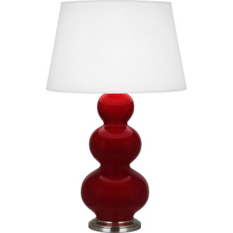 Robert Abbey - SA42X - One Light Table Lamp - Triple Gourd - Sangria Glazed Ceramic w/Antique Silver