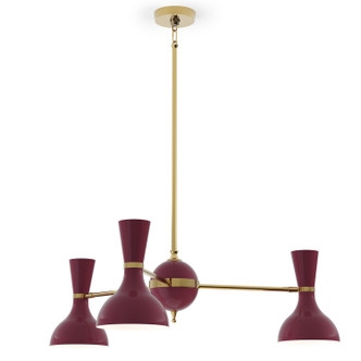 Robert Abbey - SM03SM - Three Light Chandelier - Clare - Modern Brass w/Sugar Plum Painted