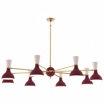 Robert Abbey - SM08RW - Eight Light Chandelier - Clare - Modern Brass w/Sugar Plum Rose Water Painted