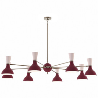 Robert Abbey - SM09RW - Eight Light Chandelier - Clare - Polished Nickel w/Sugar Plum Rose Water Painted