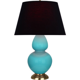 Robert Abbey - 1740K - One Light Table Lamp - Double Gourd - Egg Blue Glazed Ceramic w/Antique Natural Brass