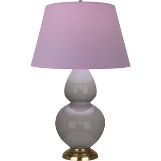 Robert Abbey - 1748L - One Light Table Lamp - Double Gourd - Smokey Taupe Glazed Ceramic w/Antique Natural Brass