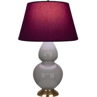 Robert Abbey - 1748P - One Light Table Lamp - Double Gourd - Smokey Taupe Glazed Ceramic w/Antique Natural Brass