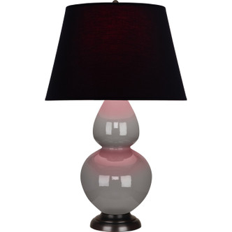 Robert Abbey - 1749K - One Light Table Lamp - Double Gourd - Smokey Taupe Glazed Ceramic w/Deep Patina Bronze