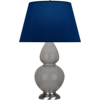 Robert Abbey - 1750N - One Light Table Lamp - Double Gourd - Smokey Taupe Glazed Ceramic w/Antique Silver