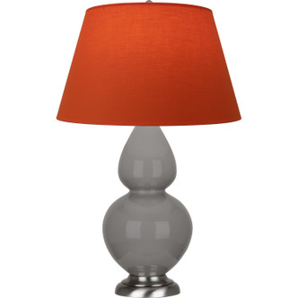 Robert Abbey - 1750T - One Light Table Lamp - Double Gourd - Smokey Taupe Glazed Ceramic w/Antique Silver