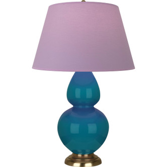 Robert Abbey - 1751L - One Light Table Lamp - Double Gourd - Peacock Glazed Ceramic w/Antique Natural Brass