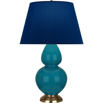 Robert Abbey - 1751N - One Light Table Lamp - Double Gourd - Peacock Glazed Ceramic w/Antique Natural Brass