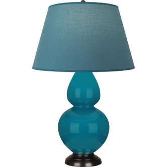 Robert Abbey - 1752B - One Light Table Lamp - Double Gourd - Peacock Glazed Ceramic w/Deep Patina Bronze