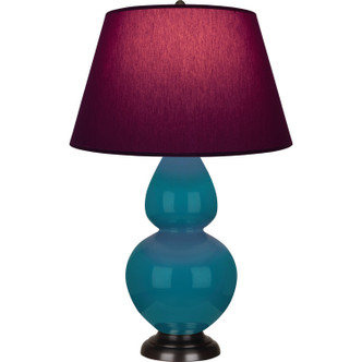 Robert Abbey - 1752P - One Light Table Lamp - Double Gourd - Peacock Glazed Ceramic w/Deep Patina Bronze