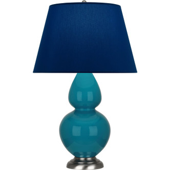 Robert Abbey - 1753N - One Light Table Lamp - Double Gourd - Peacock Glazed Ceramic w/Antique Silver