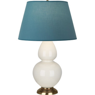 Robert Abbey - 1754B - One Light Table Lamp - Double Gourd - Bone Glazed Ceramic w/Antique Natural Brass