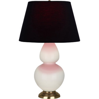 Robert Abbey - 1754K - One Light Table Lamp - Double Gourd - Bone Glazed Ceramic w/Antique Natural Brass