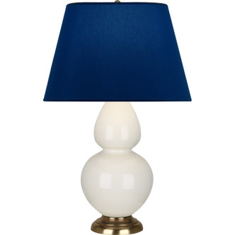 Robert Abbey - 1754N - One Light Table Lamp - Double Gourd - Bone Glazed Ceramic w/Antique Natural Brass
