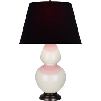 Robert Abbey - 1755K - One Light Table Lamp - Double Gourd - Bone Glazed Ceramic w/Deep Patina Bronze