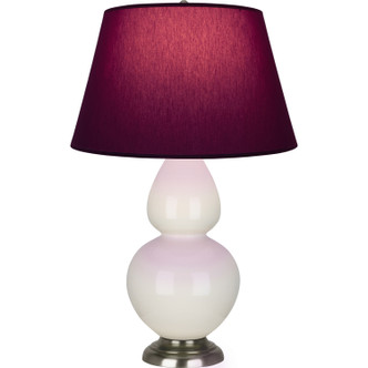 Robert Abbey - 1756P - One Light Table Lamp - Double Gourd - Bone Glazed Ceramic w/Antique Silver