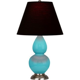 Robert Abbey - 1761K - One Light Accent Lamp - Small Double Gourd - Egg Blue Glazed Ceramic w/Antique Silver