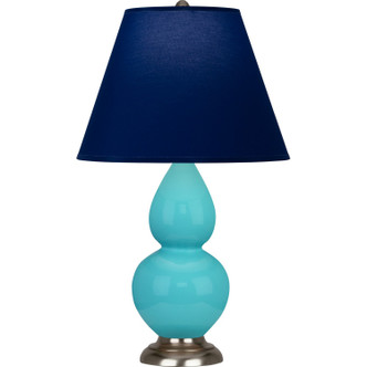 Robert Abbey - 1761N - One Light Accent Lamp - Small Double Gourd - Egg Blue Glazed Ceramic w/Antique Silver