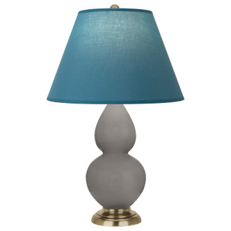Robert Abbey - 1768B - One Light Accent Lamp - Small Double Gourd - Smokey Taupe Glazed Ceramic w/Antique Natural Brass