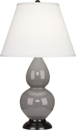 Robert Abbey - 1769X - One Light Accent Lamp - Small Double Gourd - Smokey Taupe Glazed Ceramic w/Deep Patina Bronze