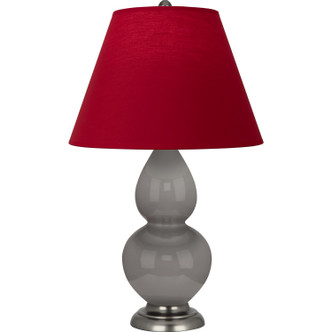 Robert Abbey - 1770R - One Light Accent Lamp - Small Double Gourd - Smokey Taupe Glazed Ceramic w/Anitque Silver