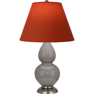 Robert Abbey - 1770T - One Light Accent Lamp - Small Double Gourd - Smokey Taupe Glazed Ceramic w/Anitque Silver
