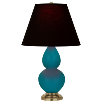 Robert Abbey - 1771K - One Light Accent Lamp - Small Double Gourd - Peacock Glazed Ceramic w/Antique Natural Brass