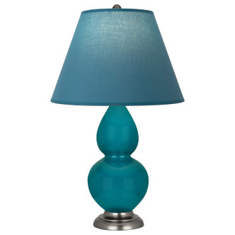 Robert Abbey - 1773B - One Light Table Lamp - Small Double Gourd - Peacock Glazed Ceramic w/Antique Silver