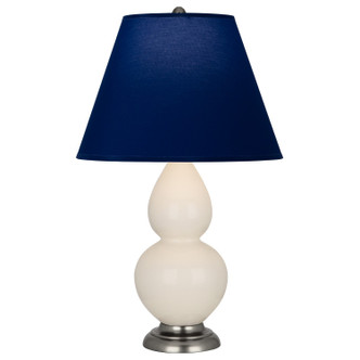 Robert Abbey - 1776N - One Light Accent Lamp - Small Double Gourd - Bone Glazed Ceramic w/Antique Silver