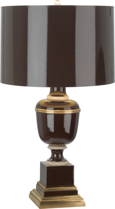 Robert Abbey - 2506 - One Light Accent Lamp - Annika - Chocolate Lacquered Paint w/Natural Brass Ivory Crackle