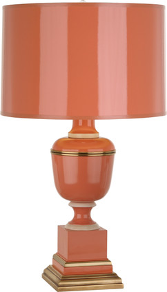 Robert Abbey - 2603 - One Light Accent Lamp - Annika - Tangerine Lacquered Paint w/Natural Brass Ivory Crackle
