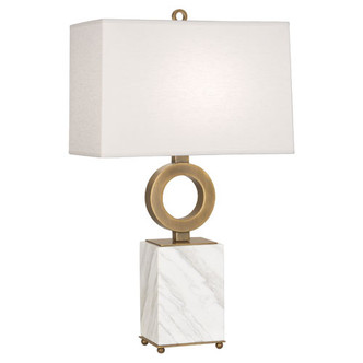 Robert Abbey - 405 - One Light Table Lamp - Oculus - Warm Brass w/ White Marble