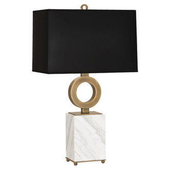 Robert Abbey - 405B - One Light Table Lamp - Oculus - Warm Brass w/ White Marble