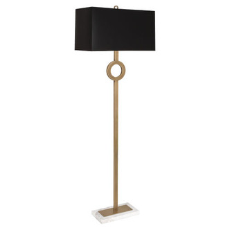 Robert Abbey - 406B - One Light Floor Lamp - Oculus - Warm Brass w/ White Marble