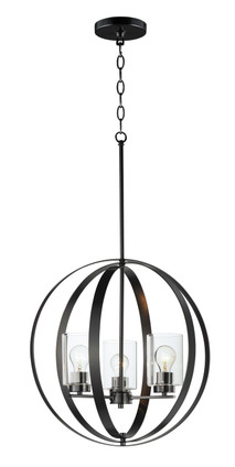 Maxim - 25254CLBK - Three Light Pendant - Sentinel - Black