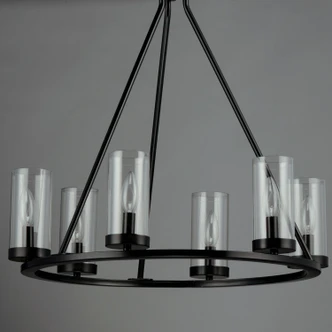 Sentinel Six Light Chandelier (25255CLBK)